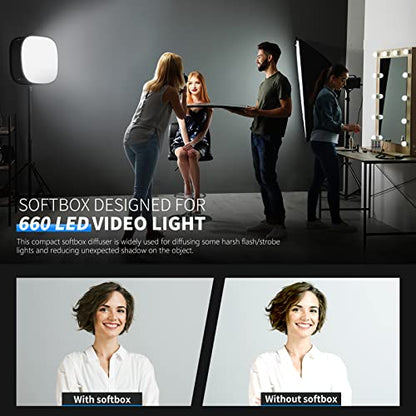 NEEWER LED Light Panel Softbox for 660/530/480 LED Light, Outer 16.3'' x 6.5'', Inner 9.8'' x 8.7'', Foldable Diffuser with Strap Attachment and Bag for Photo Studio Portrait Video Shooting - style: 1 Pack