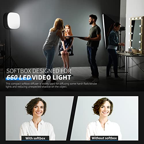 NEEWER LED Light Panel Softbox for 660/530/480 LED Light, Outer 16.3'' x 6.5'', Inner 9.8'' x 8.7'', Foldable Diffuser with Strap Attachment and Bag for Photo Studio Portrait Video Shooting - style: 1 Pack
