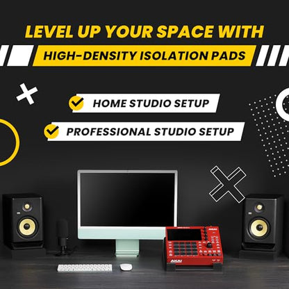 Sound Addicted - Studio Monitor Isolation Pads suitable for 6.5, 7 and 8 Inches Large Speakers | Reduce Vibrations and Fits most Stands - Pair | SMPad 8 - size: for 6''-8'' Speakers