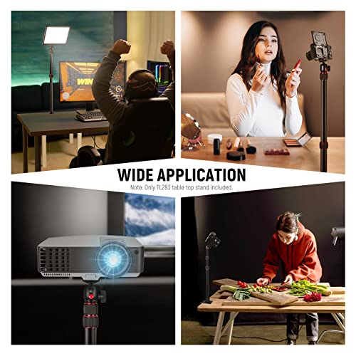 NEEWER Extendable Camera Desk Mount with Ball Head, 17"-40" Adjustable Table Light Stand with 1/4" Screw & C Clamp for DSLR Camera, Ring Light, Live Stream, Vlog, Max Load: 6.6lb/3kg, TL283 (RED) - style: TL283/Red
