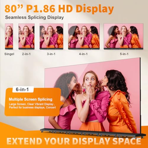 80" LED Digital Signage Display with Flight Case, P1.86 Foldable Spliceable LED Poster Screen Kiosk with Content Management System, WiFi/USB/HDMI for Events, Rentals & Commercial Use (Black, 1 Panel) - size: 1 Unit & Flight Case