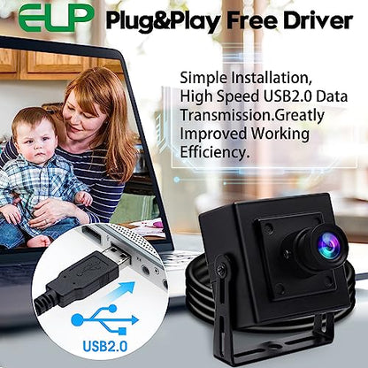 ELP Mini Box USB Camera for Computer 5megapixel HD Webcam with 3.6mm Lens for Machine Vision OV5640 UVC USB2.0 Lightburn PC Camera for Engraving Machine,3D Printer,Robot,3D Scanner - color: 3.6mm Lens Mini, style: USB Camera