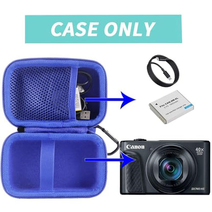 Hard EVA Travel Case for Canon PowerShot SX720 SX620 SX730 SX740 G7X/ G7X Mark III/ G7X Mark II Digital Camera (blue) - color: blue