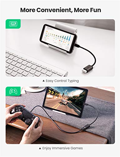 UGREEN Micro USB 2.0 OTG Cable On The Go Adapter Male Micro USB to Female USB Compatible with Samsung Phone S7 S6 Edge S4 S3 LG G4 Controller Android Windows Smartphone Tablets 4 Inch Black - color: Black