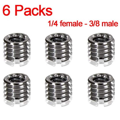 3/8" to 1/4" Tripod Ballhead Reducer Bushing Convert Screw Adapter,1/4" to 3/8" Tripod Ballhead Camera Convert Screw Adapter Mount for Tripod Monopod Ballhead Video Light Stand DSLR SLR