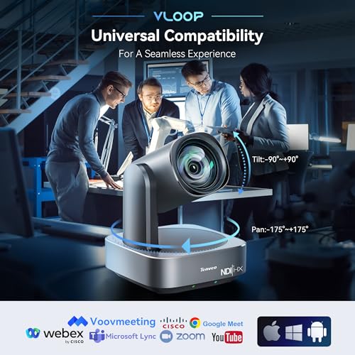 Tenveo 4K NDI PTZ Camera, AI Humanoid & Face Auto-Tracking, 12X Optical Zoom Wide Angle, USB3.0/HDMI/LAN PoE IP Live Streaming for Church Video Conference Broadcast YouTube OBS - color: Classic Silver