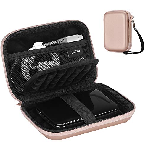 ProCase External Hard Drive Travel Case for 2.5" HDD/SSD -Rosegold | Fits Seagate Portable, Samsung T9, WD Elements, My Passport, Toshiba Canvio Basics, 1TB-5TB Drives, USB 3.0 HDD/SSD Storage - color: Rosegold