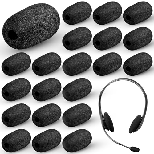 Mini Size Headset Windscreen Microphone Foam Cover Small Lapel Mic Sponge Pop Filter Replacement for Hole Ear-Hook Other Headset Microphones(5 x 36 mm,Black,20) - color: Black, size: 5 x 36 mm