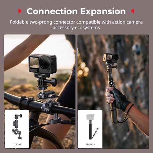 SMALLRIG Magnetic Adapter Holder Dual-Mount Support for DJI Osmo Action 6/Osmo Nano, Bidirectional Quick Release Magnetic Folding Adapter Mount with 2-Prong Mount and 1/4"-20 Threaded Hole - 5890 - style: 2-Prong Mount