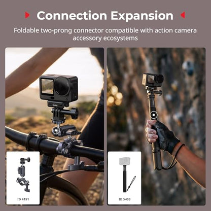 SMALLRIG Magnetic Adapter Holder Dual-Mount Support for DJI Osmo Action 6/Osmo Nano, Bidirectional Quick Release Magnetic Folding Adapter Mount with 2-Prong Mount and 1/4"-20 Threaded Hole - 5890 - style: 2-Prong Mount