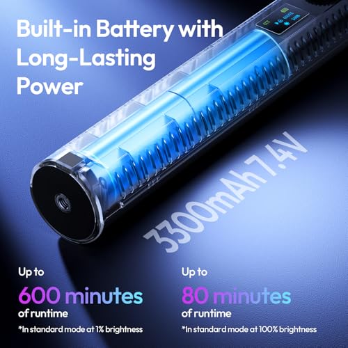 ULANZI B15RGB Magnetic RGB Light Wand - Handheld LED Video Light Stick with Diffuser, 3300mAh 1800-9000K 20 Effect Dimmable Camera Tube Light for Video Recording Studio Photography TikTok YouTube Vlog - size: 1 pcs-Medium