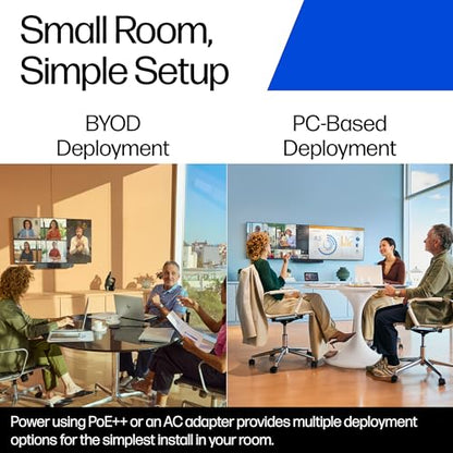 Poly Studio V12 – USB Video Bar for Small Rooms - 4K 20MP Camera, AI-Enhanced Audio, Noise Cancellation, Poly Lens Management - Microsoft Teams, Zoom & Google Meet Compatible - Thoughtfully Made