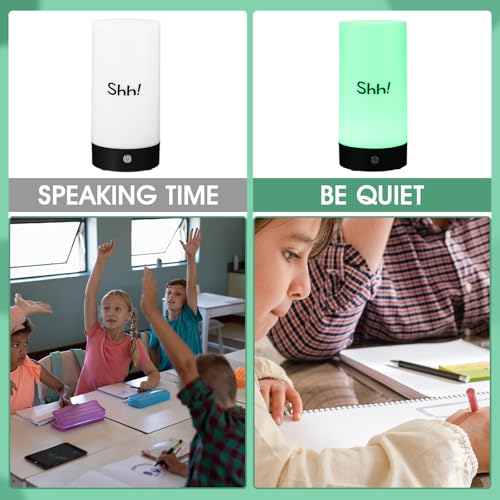 Retisee Classroom Management Tools for Teachers Quiet Classroom Light Interchangeable Desk Sign Teacher Management Kit Noise Control Behavior System Reduce Interruptions