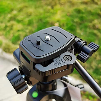 2 Pack 43mm Tripod Quick Release Plate Camera Mounting Adapter, QR Ball Head Parts Replacement for Torjim 60-Inch AX60, Endurax 66'' ETR66 Mount 1 11/16'', Black - size: 43mm