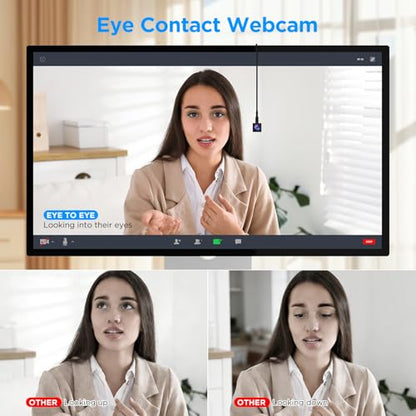 1080P Center Screen Webcam with Auto Focus, Middle Screen Camera with Noise Reducing Mic, Plug & Play Center Cam for Zoom/Teams/Mac/PC, Ideal for Video Conferencing & Remote Work