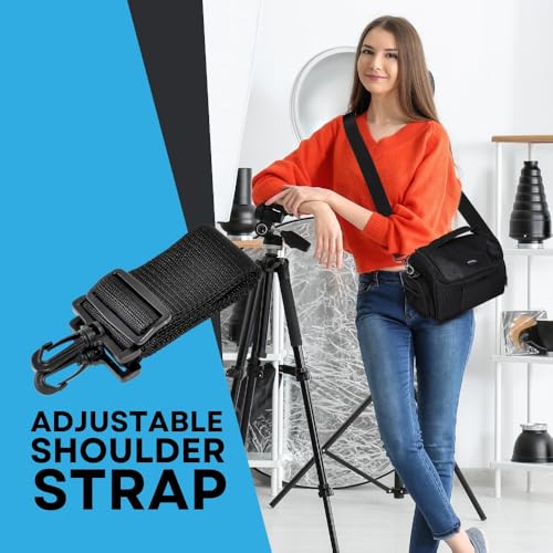 Ultimaxx Large SLR/DSLR Camera Deluxe Padded Gadget Bag/Carrying Case with Shoulder Strap for Sony,Nikon, Canon, Olympus, Pentax, Panasonic, Samsung & Many More Cameras & Camcorders - size: Large