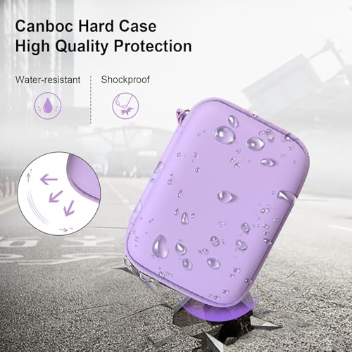 Canboc Carrying Case for Kodak PIXPRO FZ55/ FZ45 16MP Digital Camera, FZ45 Video Vlogging Camera Bag, Mesh Pocket fit Cable, SD Card, Purple (Case Only) - color: Small-Purple