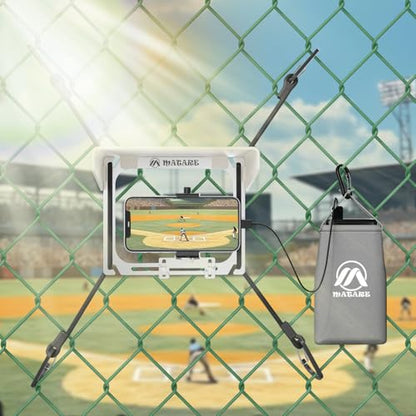 Cell Phone Fence Mount with Shade, Game Recording Mounting Kit Works with Gamechanger, iPhone, Mevo Start, Phones, and GoPro, for Recording Baseball,Softball and Tennis Games(Mini Plus) - size: MINI PLUS