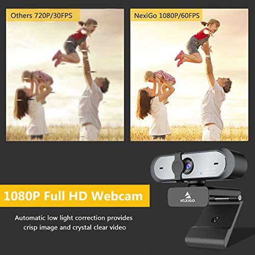 NexiGo N660P 1080P 60FPS Webcam with Software Control, Dual Microphone & Cover, Autofocus, HD USB Computer Web Camera, for OBS/Gaming/Zoom/Skype/FaceTime/Teams/Twitch (Renewed) - style: 1080P Webcam 60FPS