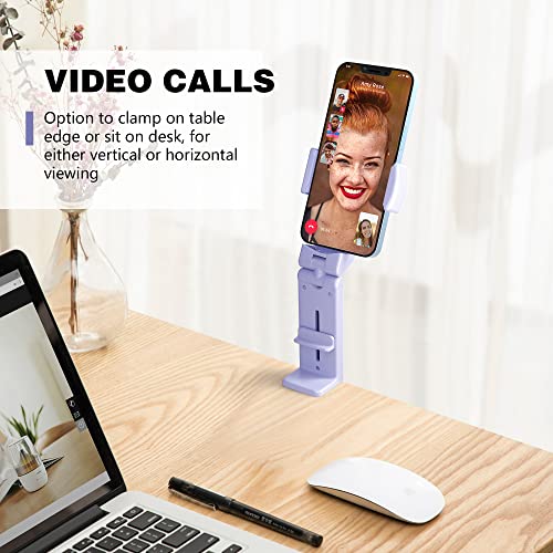 Perilogics Airplane Phone Holder Mount Universal in Flight Hands Free Viewing with Multi-Directional Dual 360 Degree Rotation (Black/Lavender) - color: Black / Lavender