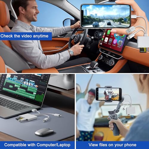 4 in 1 SD Card Reader for iPhone,USB-C/Lightning/USB-A,OTG Adapter,Fast Photo Transfer from Digital Camera SD/TF Card to Phone,SD/Micro SD Card Adapter for iPhone,iPad,Android,USB Flash Drive