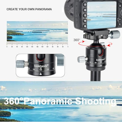 Koolehaoda Low Profile Ball Head, Panorama Tripod Head Arca Swiss QR Plate | Φ36mm 360° Metal Panorama, 1/4" Screw Arca Swiss Quick Release Plate, DSLR Camera Tripod Monopod, Max Load 33lbs / 15kg - color: 36mm Ball Head