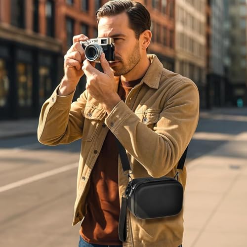 GWCASE Digital Camera Case Compatible with Fujifilm X100VI X100V X100F X100S X-E5, Portable Travel Carrying Bag Fits Camera with Strap & Protective Cover, 6mm Thickened EVA Protective Shell,Case Only - style: For Device With Protective Case & Strap