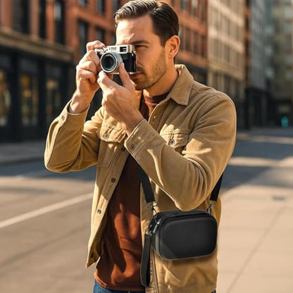 GWCASE Digital Camera Case Compatible with Fujifilm X100VI X100V X100F X100S X-E5, Portable Travel Carrying Bag Fits Camera with Strap & Protective Cover, 6mm Thickened EVA Protective Shell,Case Only - style: For Device With Protective Case & Strap