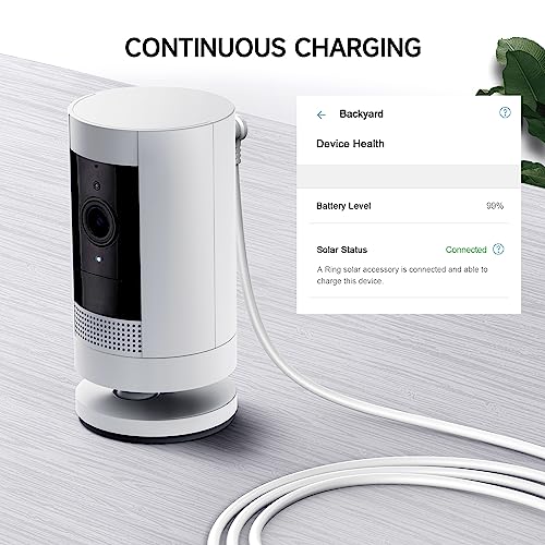 OLAIKE 8m/26ft Indoor/Outdoor Power Adapter for Ring Stick Up Cam Battery 3rd Gen/2nd Gen/Plug-in, Ring Spotlight Cam Battery, Weatherproof Cable Continuously Charge Camera (No Camera), White - color: (26 ft/8 m, 1 Pack) White