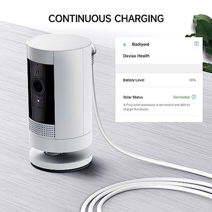 OLAIKE 8m/26ft Indoor/Outdoor Power Adapter for Ring Stick Up Cam Battery 3rd Gen/2nd Gen/Plug-in, Ring Spotlight Cam Battery, Weatherproof Cable Continuously Charge Camera (No Camera), White - color: (26 ft/8 m, 1 Pack) White