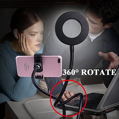 Webcam Light Stand for Live Stream, Selfie Ring Light with Webcam Mount for Logitech C925e, C922x, C930e,C922,C930,C920,C615,Brio 4K
