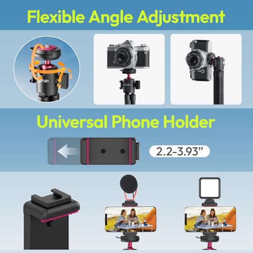 ULANZI MT-91 Flexible Octopus Tripod for Phone, GoPro&Camera, 3‑in‑1 Mini Tripod w Bluetooth Remote, CKA Quick Release w 1/4 Screw, GoPro Adapter, Phone Holder for Vlogging, Selfies, Video Recording