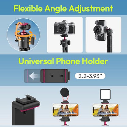 ULANZI MT-91 Flexible Octopus Tripod for Phone, GoPro&Camera, 3‑in‑1 Mini Tripod w Bluetooth Remote, CKA Quick Release w 1/4 Screw, GoPro Adapter, Phone Holder for Vlogging, Selfies, Video Recording