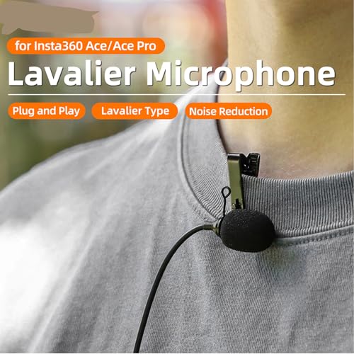 Lavalier Microphone Compatible for Insta360 Ace Pro/360 Ace, Noise Cancelling Microphone Type C Microphone Cable 1.5 m