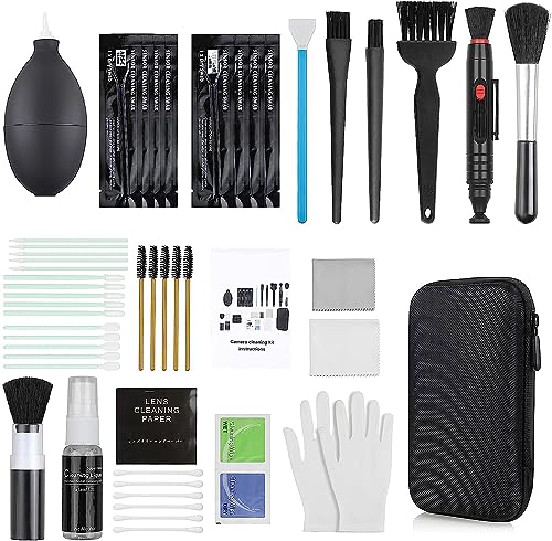 18-in-1 Professional Camera Cleaning Kit for Most DSLR Cameras (Canon, Nikon,Sony), with Air Blower/Cleaning Pen/Detergent/Cleaning Cloth/Lens Brush/Carry Case - size: 18 IN 1