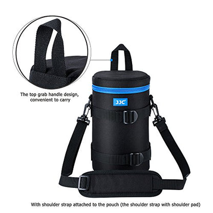 JJC Deluxe Lens Case Pouch Bag for Canon EF 100-400mm f4.5-5.6L IS USM/EF 70-200mm f2.8L, RF 600mm f11 IS STM, Nikon AF 80-200mm f2.8D/AF-S 70-200mm f/2.8G & More Lenses Below 4.3" x 8.8"(D x L) - size: XXXL Size