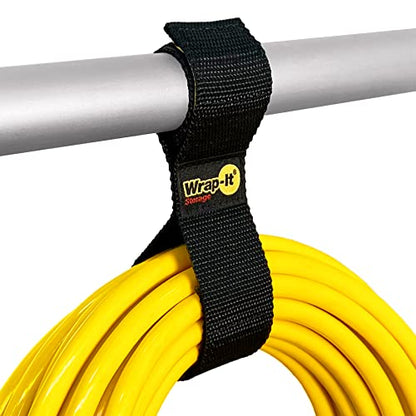 Twin-Straps by Wrap-It Storage - 12" (6-Pack) - Hook and Loop Hanging Cord Wrap for Multi-Purpose Cable and Hose Storage - size: 12" (6 Pack)