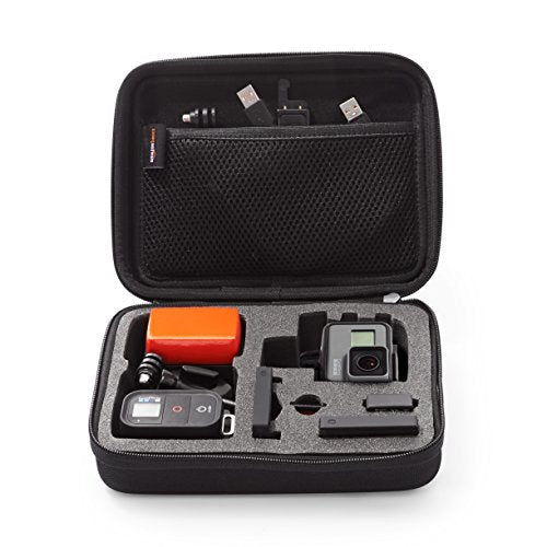 Amazon Basics Small Portable Protective Carrying Case for GoPro and Action Camera, Padded with Secure Handle, 9 x 7 x 2.5 inches, Black