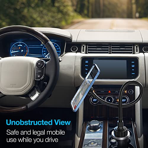 Naztech MagBuddy Elite XL Car Phone Holder - Magnetic Mount for Cup Holder with 11 Inch Gooseneck & 360 Degree Swivel, Universal Compatibility for iPhone, Android & GPS Units