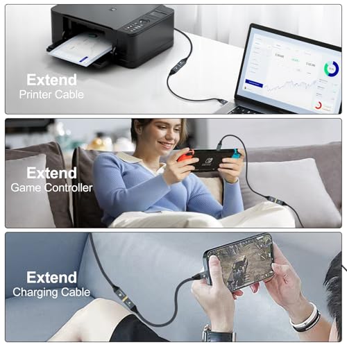 USB 3.0 Extension 26FT, USB Male to Female USB 3.0 Extender Cable for Webcam, Camera, Phone, USB hub, Mouse, Keyboard, Printer, Hard Drive, Headset - color: USB Male to Female, size: 26FT, style: USB Extension