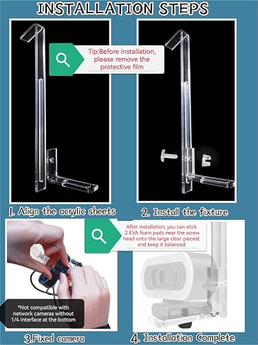 Webcam Mount for Monitor, 1/4" Screw - Universal Clip-On Holder for Logitech Brio, OBSBOT, Nexigo Webcams，Microsoft, New upgrade, width 3CM ，supports monitors 13-35 inches (0.2-0.98 inches thick)