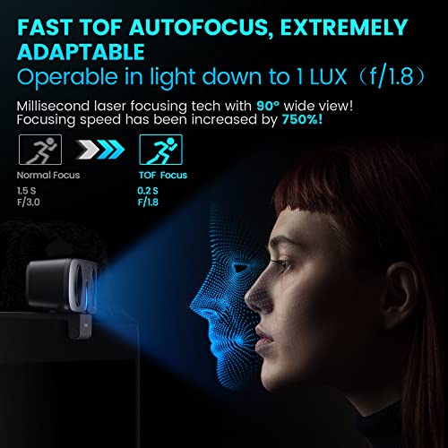 RC08 2K Webcam with Speaker, Webcam for PC, HD Web Cam with Noise Reduction Mic/Harman Speaker/4X Eptz/Privacy Cover/0.2S Auto-Focus/Low Illumination, Computer Camera for Zoom/Teams/Meeting - style: RC08 Webcam with Speaker