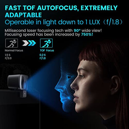 RC08 2K Webcam with Speaker, Webcam for PC, HD Web Cam with Noise Reduction Mic/Harman Speaker/4X Eptz/Privacy Cover/0.2S Auto-Focus/Low Illumination, Computer Camera for Zoom/Teams/Meeting - style: RC08 Webcam with Speaker