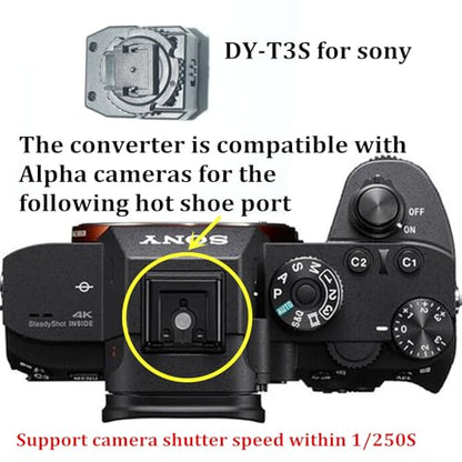 Hot Shoe Adapter for Sony Accessories Universal Multi-Function Interface for Dslr Mirrorless Cameras Applicable the A7 Series M2/3/4,R2/3/4/5,S2/3/4,A7c/Ii,A6000 and Rx Series,Convert Flash Attachment