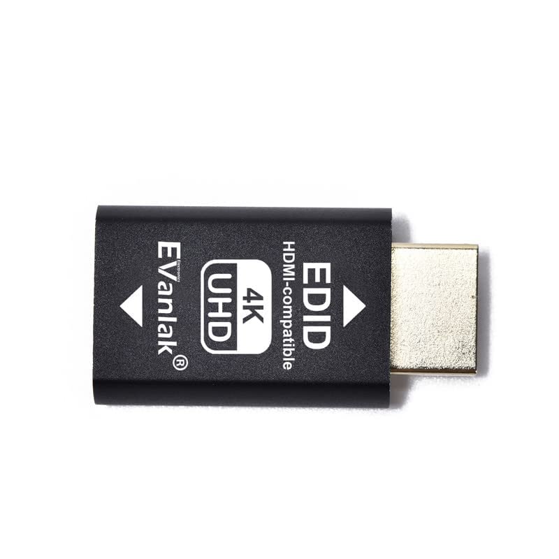 EVanlak Hdmi Edid Emulator Passthrough 3rd Generrtion Premium Aluminum Eliminated Emulator Adapter Work with Mac Thunderbolt to HDMI Switches/Extender/AV Receiver/Video Splitters 1080-3840x2160@60H - color: HDMI EDID 4K-1P