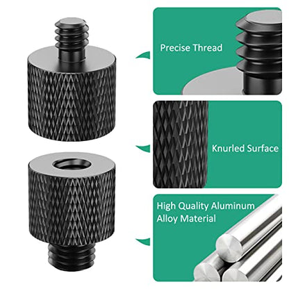 3/8 to 1/4 Camera Screw Adapter Thread 4 Pcs 1/4 Female to 3/8 Male and 3/8 Female to 1/4 Male Camera Tripod Adapter for Camera Monitor Tripod Mic Mount Microphone Stand