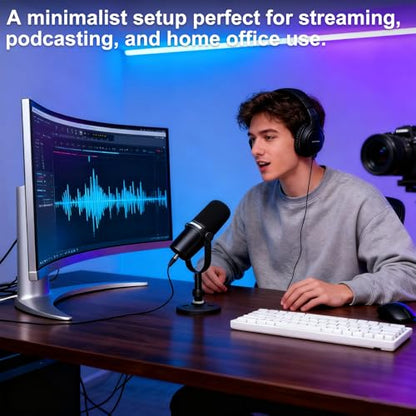 Desktop Microphone Stand for Shure MV7/MV7+, Premium Low-Profile Detachable Microphone Base with Locking Nut, Secure & Space-Saving Desktop Stand for Shure MV7 and MV7+ Podcast Mic - size: for Shure MV7/MV7+