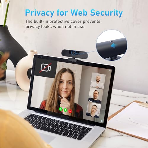 1080P 60FPS Webcam, VIZOLINK FHD computer video camera with 4 Noise-canceling Microphone, Privacy Cover and Tripod for PC/Mac, Work with Live Streaming, Gaming, Video Calls, ZOOM, Skype, OBS, Facetime - style: 2K/75°FOV