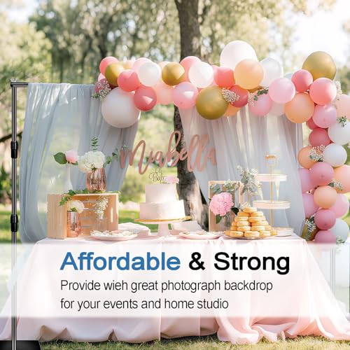 Backdrop Stand, 8x10ft Metal Base Photo Studio Support System, Adjustable Backdrop Frame for Photography, Streaming, Wedding, Projector Screen, Tool Free Setup & Portable Carry Bag - size: 8*10FT