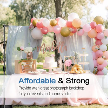 Backdrop Stand, 8x10ft Metal Base Photo Studio Support System, Adjustable Backdrop Frame for Photography, Streaming, Wedding, Projector Screen, Tool Free Setup & Portable Carry Bag - size: 8*10FT